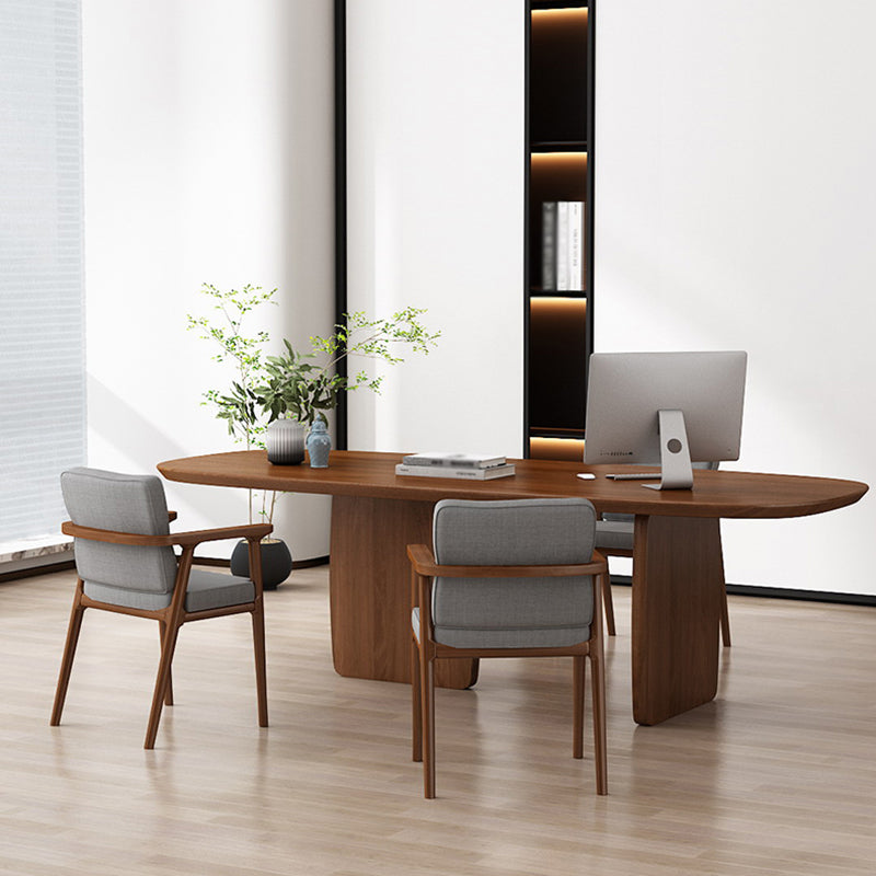 Oval Pine Solid Wood Table Simplicity Dining Room Collection with Double Pedestal Clearhalo ' dining_table' 'Dining Tables & Seating' 'Dining Tables' 'furn' 'furn_dining_table' 'Furniture' 'furniture_dining_table' 'Kitchen & Dining Furniture' 'kitchen&dining_furn' 'kitchen' 'kitchen_dining_table' 4061317