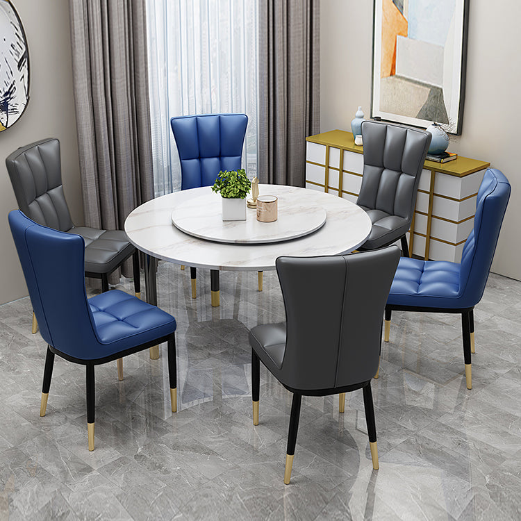 Upholstered Armless Dining Chairs Solid Back Side Chairs with Metal Legs Clearhalo ' kitchen&dining_furn' 'Dining Chairs' 'Dining Tables & Seating' 'dining_chair' 'furn' 'furn_dining_chair' 'Furniture' 'furniture_dining_chair' 'Kitchen & Dining Furniture' 'kitchen' 4065766