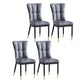 Upholstered Armless Dining Chairs Solid Back Side Chairs with Metal Legs Grey 4 Piece Set Brass Gold Clearhalo ' kitchen&dining_furn' 'Dining Chairs' 'Dining Tables & Seating' 'dining_chair' 'furn' 'furn_dining_chair' 'Furniture' 'furniture_dining_chair' 'Kitchen & Dining Furniture' 'kitchen' 4065768