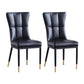 Upholstered Armless Dining Chairs Solid Back Side Chairs with Metal Legs Black 2 Piece Set Brass Gold Clearhalo ' kitchen&dining_furn' 'Dining Chairs' 'Dining Tables & Seating' 'dining_chair' 'furn' 'furn_dining_chair' 'Furniture' 'furniture_dining_chair' 'Kitchen & Dining Furniture' 'kitchen' 4065772