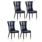 Upholstered Armless Dining Chairs Solid Back Side Chairs with Metal Legs Black 4 Piece Set Brass Gold Clearhalo ' kitchen&dining_furn' 'Dining Chairs' 'Dining Tables & Seating' 'dining_chair' 'furn' 'furn_dining_chair' 'Furniture' 'furniture_dining_chair' 'Kitchen & Dining Furniture' 'kitchen' 4065774