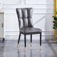 Upholstered Armless Dining Chairs Solid Back Side Chairs with Metal Legs Dark Gray 1 Piece Brass Gold Clearhalo ' kitchen&dining_furn' 'Dining Chairs' 'Dining Tables & Seating' 'dining_chair' 'furn' 'furn_dining_chair' 'Furniture' 'furniture_dining_chair' 'Kitchen & Dining Furniture' 'kitchen' 4065776