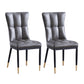 Upholstered Armless Dining Chairs Solid Back Side Chairs with Metal Legs Dark Gray 2 Piece Set Brass Gold Clearhalo ' kitchen&dining_furn' 'Dining Chairs' 'Dining Tables & Seating' 'dining_chair' 'furn' 'furn_dining_chair' 'Furniture' 'furniture_dining_chair' 'Kitchen & Dining Furniture' 'kitchen' 4065778