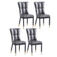 Upholstered Armless Dining Chairs Solid Back Side Chairs with Metal Legs Dark Gray 4 Piece Set Brass Gold Clearhalo ' kitchen&dining_furn' 'Dining Chairs' 'Dining Tables & Seating' 'dining_chair' 'furn' 'furn_dining_chair' 'Furniture' 'furniture_dining_chair' 'Kitchen & Dining Furniture' 'kitchen' 4065779