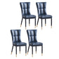 Upholstered Armless Dining Chairs Solid Back Side Chairs with Metal Legs Blue 4 Piece Set Brass Gold Clearhalo ' kitchen&dining_furn' 'Dining Chairs' 'Dining Tables & Seating' 'dining_chair' 'furn' 'furn_dining_chair' 'Furniture' 'furniture_dining_chair' 'Kitchen & Dining Furniture' 'kitchen' 4065786