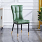 Upholstered Armless Dining Chairs Solid Back Side Chairs with Metal Legs Green 1 Piece Brass Gold Clearhalo ' kitchen&dining_furn' 'Dining Chairs' 'Dining Tables & Seating' 'dining_chair' 'furn' 'furn_dining_chair' 'Furniture' 'furniture_dining_chair' 'Kitchen & Dining Furniture' 'kitchen' 4065787