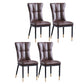Upholstered Armless Dining Chairs Solid Back Side Chairs with Metal Legs Dark Brown 4 Piece Set Brass Gold Clearhalo ' kitchen&dining_furn' 'Dining Chairs' 'Dining Tables & Seating' 'dining_chair' 'furn' 'furn_dining_chair' 'Furniture' 'furniture_dining_chair' 'Kitchen & Dining Furniture' 'kitchen' 4065792
