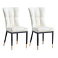 Upholstered Armless Dining Chairs Solid Back Side Chairs with Metal Legs Off-White 2 Piece Set Brass Gold Clearhalo ' kitchen&dining_furn' 'Dining Chairs' 'Dining Tables & Seating' 'dining_chair' 'furn' 'furn_dining_chair' 'Furniture' 'furniture_dining_chair' 'Kitchen & Dining Furniture' 'kitchen' 4065797