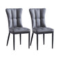 Upholstered Armless Dining Chairs Solid Back Side Chairs with Metal Legs Grey 2 Piece Set Black Clearhalo ' kitchen&dining_furn' 'Dining Chairs' 'Dining Tables & Seating' 'dining_chair' 'furn' 'furn_dining_chair' 'Furniture' 'furniture_dining_chair' 'Kitchen & Dining Furniture' 'kitchen' 4065803