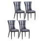 Upholstered Armless Dining Chairs Solid Back Side Chairs with Metal Legs Grey 4 Piece Set Black Clearhalo ' kitchen&dining_furn' 'Dining Chairs' 'Dining Tables & Seating' 'dining_chair' 'furn' 'furn_dining_chair' 'Furniture' 'furniture_dining_chair' 'Kitchen & Dining Furniture' 'kitchen' 4065804