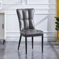 Upholstered Armless Dining Chairs Solid Back Side Chairs with Metal Legs Dark Gray 1 Piece Black Clearhalo ' kitchen&dining_furn' 'Dining Chairs' 'Dining Tables & Seating' 'dining_chair' 'furn' 'furn_dining_chair' 'Furniture' 'furniture_dining_chair' 'Kitchen & Dining Furniture' 'kitchen' 4065805