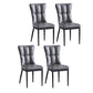 Upholstered Armless Dining Chairs Solid Back Side Chairs with Metal Legs Dark Gray 4 Piece Set Black Clearhalo ' kitchen&dining_furn' 'Dining Chairs' 'Dining Tables & Seating' 'dining_chair' 'furn' 'furn_dining_chair' 'Furniture' 'furniture_dining_chair' 'Kitchen & Dining Furniture' 'kitchen' 4065807