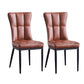 Upholstered Armless Dining Chairs Solid Back Side Chairs with Metal Legs Brown 2 Piece Set Black Clearhalo ' kitchen&dining_furn' 'Dining Chairs' 'Dining Tables & Seating' 'dining_chair' 'furn' 'furn_dining_chair' 'Furniture' 'furniture_dining_chair' 'Kitchen & Dining Furniture' 'kitchen' 4065809