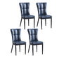 Upholstered Armless Dining Chairs Solid Back Side Chairs with Metal Legs Blue 4 Piece Set Black Clearhalo ' kitchen&dining_furn' 'Dining Chairs' 'Dining Tables & Seating' 'dining_chair' 'furn' 'furn_dining_chair' 'Furniture' 'furniture_dining_chair' 'Kitchen & Dining Furniture' 'kitchen' 4065813
