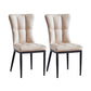Upholstered Armless Dining Chairs Solid Back Side Chairs with Metal Legs Beige 2 Piece Set Black Clearhalo ' kitchen&dining_furn' 'Dining Chairs' 'Dining Tables & Seating' 'dining_chair' 'furn' 'furn_dining_chair' 'Furniture' 'furniture_dining_chair' 'Kitchen & Dining Furniture' 'kitchen' 4065821