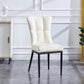 Upholstered Armless Dining Chairs Solid Back Side Chairs with Metal Legs Off-White 1 Piece Black Clearhalo ' kitchen&dining_furn' 'Dining Chairs' 'Dining Tables & Seating' 'dining_chair' 'furn' 'furn_dining_chair' 'Furniture' 'furniture_dining_chair' 'Kitchen & Dining Furniture' 'kitchen' 4065823