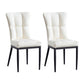 Upholstered Armless Dining Chairs Solid Back Side Chairs with Metal Legs Off-White 2 Piece Set Black Clearhalo ' kitchen&dining_furn' 'Dining Chairs' 'Dining Tables & Seating' 'dining_chair' 'furn' 'furn_dining_chair' 'Furniture' 'furniture_dining_chair' 'Kitchen & Dining Furniture' 'kitchen' 4065824