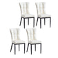 Upholstered Armless Dining Chairs Solid Back Side Chairs with Metal Legs Off-White 4 Piece Set Black Clearhalo ' kitchen&dining_furn' 'Dining Chairs' 'Dining Tables & Seating' 'dining_chair' 'furn' 'furn_dining_chair' 'Furniture' 'furniture_dining_chair' 'Kitchen & Dining Furniture' 'kitchen' 4065825