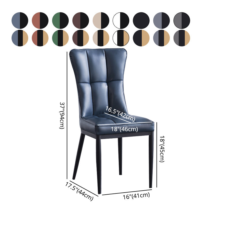 Upholstered Armless Dining Chairs Solid Back Side Chairs with Metal Legs Clearhalo ' kitchen&dining_furn' 'Dining Chairs' 'Dining Tables & Seating' 'dining_chair' 'furn' 'furn_dining_chair' 'Furniture' 'furniture_dining_chair' 'Kitchen & Dining Furniture' 'kitchen' 4065826