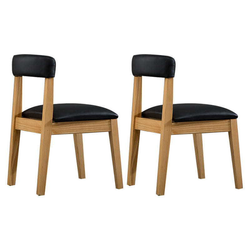 Country Style Home Side Chair Open Back Wood Upholstered Dining Room Chair Black 2 Piece Set Clearhalo ' kitchen&dining_furn' 'Dining Chairs' 'Dining Tables & Seating' 'dining_chair' 'furn' 'furn_dining_chair' 'Furniture' 'furniture_dining_chair' 'Kitchen & Dining Furniture' 'kitchen' 4065828