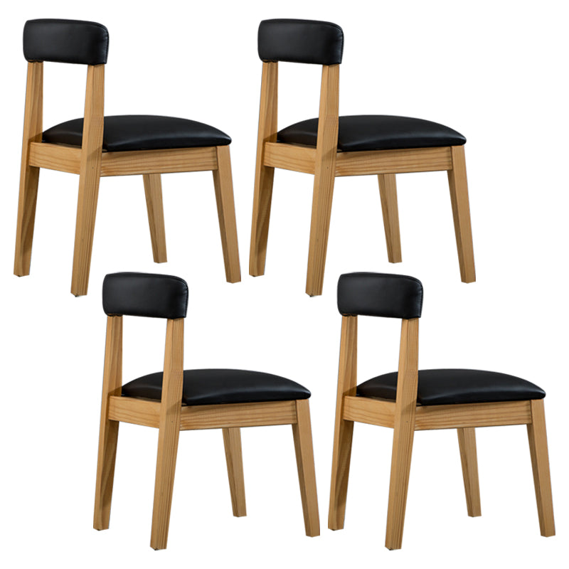 Country Style Home Side Chair Open Back Wood Upholstered Dining Room Chair Black 4 Piece Set Clearhalo ' kitchen&dining_furn' 'Dining Chairs' 'Dining Tables & Seating' 'dining_chair' 'furn' 'furn_dining_chair' 'Furniture' 'furniture_dining_chair' 'Kitchen & Dining Furniture' 'kitchen' 4065830