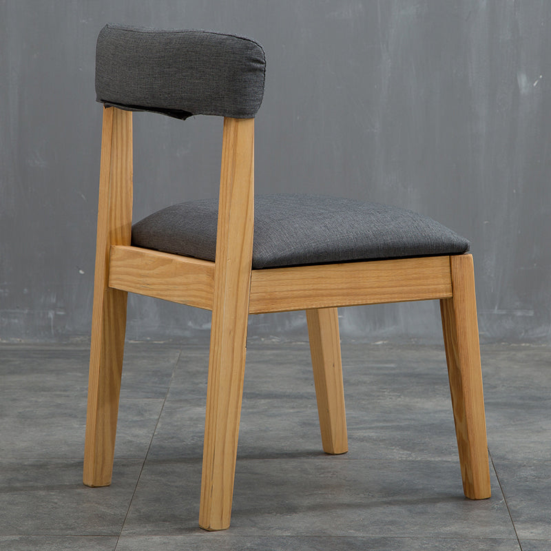 Country Style Home Side Chair Open Back Wood Upholstered Dining Room Chair Grey 1 Piece Clearhalo ' kitchen&dining_furn' 'Dining Chairs' 'Dining Tables & Seating' 'dining_chair' 'furn' 'furn_dining_chair' 'Furniture' 'furniture_dining_chair' 'Kitchen & Dining Furniture' 'kitchen' 4065832