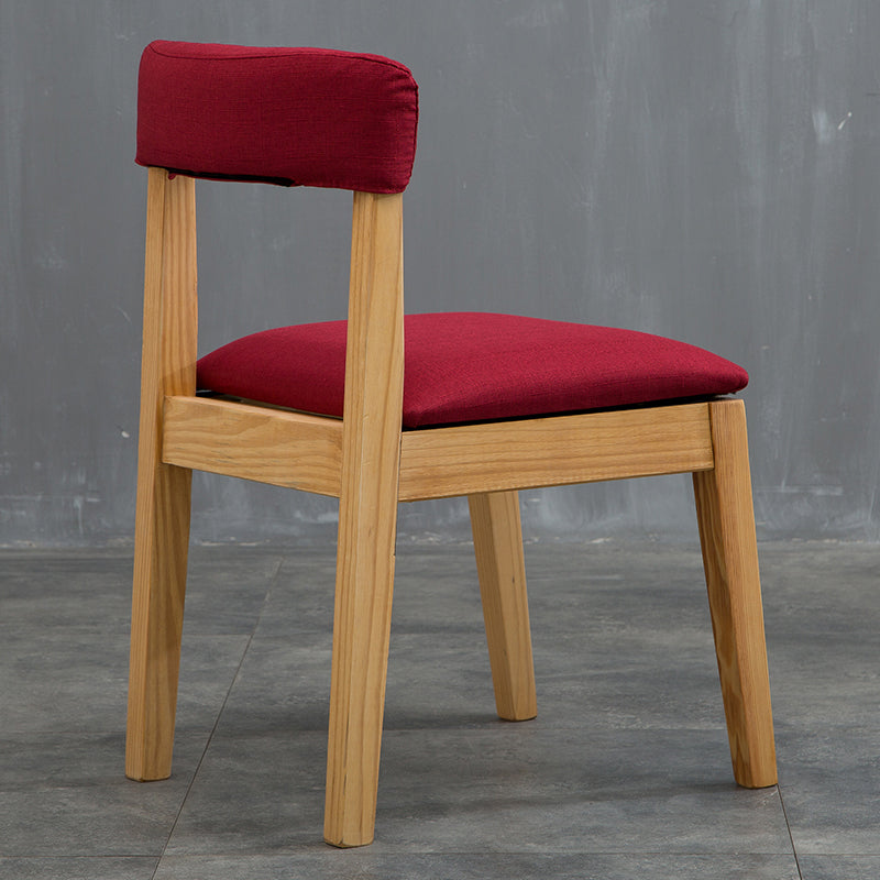 Country Style Home Side Chair Open Back Wood Upholstered Dining Room Chair Red 1 Piece Clearhalo ' kitchen&dining_furn' 'Dining Chairs' 'Dining Tables & Seating' 'dining_chair' 'furn' 'furn_dining_chair' 'Furniture' 'furniture_dining_chair' 'Kitchen & Dining Furniture' 'kitchen' 4065842