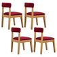 Country Style Home Side Chair Open Back Wood Upholstered Dining Room Chair Red 4 Piece Set Clearhalo ' kitchen&dining_furn' 'Dining Chairs' 'Dining Tables & Seating' 'dining_chair' 'furn' 'furn_dining_chair' 'Furniture' 'furniture_dining_chair' 'Kitchen & Dining Furniture' 'kitchen' 4065845