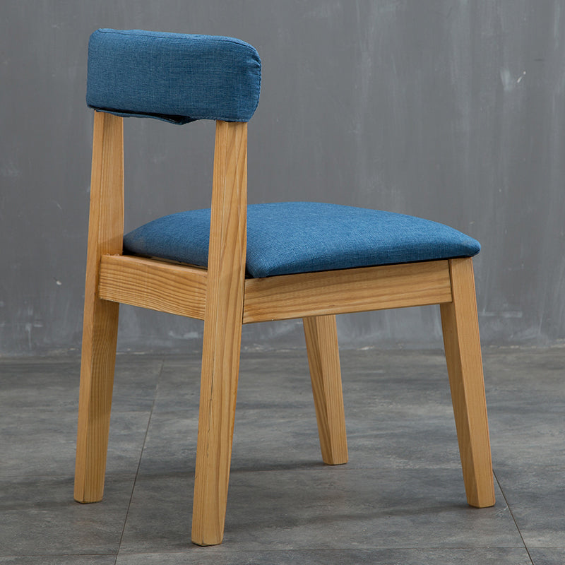 Country Style Home Side Chair Open Back Wood Upholstered Dining Room Chair Blue 1 Piece Clearhalo ' kitchen&dining_furn' 'Dining Chairs' 'Dining Tables & Seating' 'dining_chair' 'furn' 'furn_dining_chair' 'Furniture' 'furniture_dining_chair' 'Kitchen & Dining Furniture' 'kitchen' 4065846