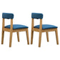 Country Style Home Side Chair Open Back Wood Upholstered Dining Room Chair Blue 2 Piece Set Clearhalo ' kitchen&dining_furn' 'Dining Chairs' 'Dining Tables & Seating' 'dining_chair' 'furn' 'furn_dining_chair' 'Furniture' 'furniture_dining_chair' 'Kitchen & Dining Furniture' 'kitchen' 4065847