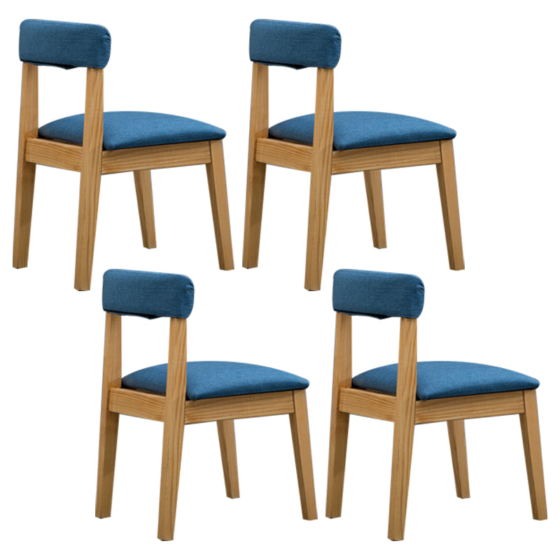 Country Style Home Side Chair Open Back Wood Upholstered Dining Room Chair Blue 4 Piece Set Clearhalo ' kitchen&dining_furn' 'Dining Chairs' 'Dining Tables & Seating' 'dining_chair' 'furn' 'furn_dining_chair' 'Furniture' 'furniture_dining_chair' 'Kitchen & Dining Furniture' 'kitchen' 4065848