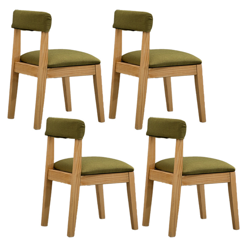 Country Style Home Side Chair Open Back Wood Upholstered Dining Room Chair Green 4 Piece Set Clearhalo ' kitchen&dining_furn' 'Dining Chairs' 'Dining Tables & Seating' 'dining_chair' 'furn' 'furn_dining_chair' 'Furniture' 'furniture_dining_chair' 'Kitchen & Dining Furniture' 'kitchen' 4065851