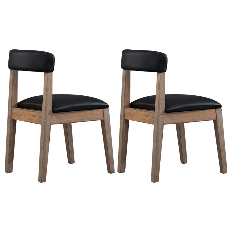 Country Style Home Side Chair Open Back Wood Upholstered Dining Room Chair Gloss Black 2 Piece Set Clearhalo ' kitchen&dining_furn' 'Dining Chairs' 'Dining Tables & Seating' 'dining_chair' 'furn' 'furn_dining_chair' 'Furniture' 'furniture_dining_chair' 'Kitchen & Dining Furniture' 'kitchen' 4065853