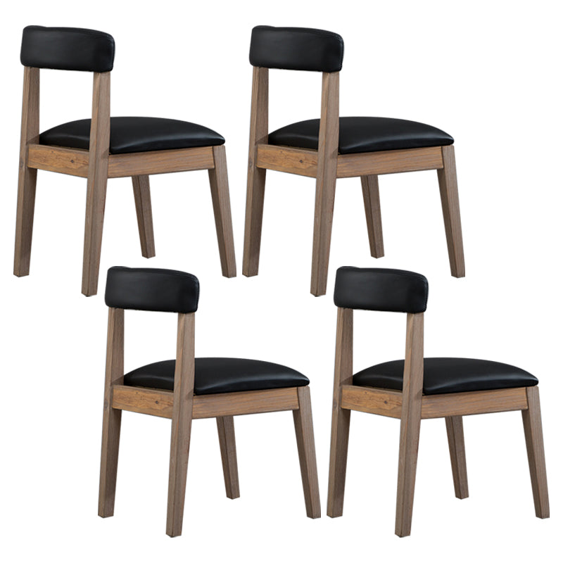 Country Style Home Side Chair Open Back Wood Upholstered Dining Room Chair Gloss Black 4 Piece Set Clearhalo ' kitchen&dining_furn' 'Dining Chairs' 'Dining Tables & Seating' 'dining_chair' 'furn' 'furn_dining_chair' 'Furniture' 'furniture_dining_chair' 'Kitchen & Dining Furniture' 'kitchen' 4065854