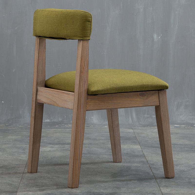 Country Style Home Side Chair Open Back Wood Upholstered Dining Room Chair Army Green 1 Piece Clearhalo ' kitchen&dining_furn' 'Dining Chairs' 'Dining Tables & Seating' 'dining_chair' 'furn' 'furn_dining_chair' 'Furniture' 'furniture_dining_chair' 'Kitchen & Dining Furniture' 'kitchen' 4065858