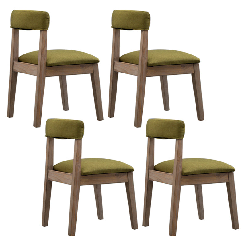 Country Style Home Side Chair Open Back Wood Upholstered Dining Room Chair Army Green 4 Piece Set Clearhalo ' kitchen&dining_furn' 'Dining Chairs' 'Dining Tables & Seating' 'dining_chair' 'furn' 'furn_dining_chair' 'Furniture' 'furniture_dining_chair' 'Kitchen & Dining Furniture' 'kitchen' 4065860