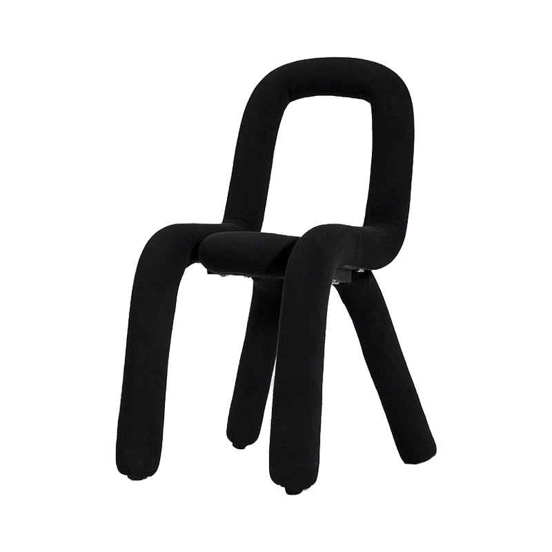 Contemporary Style Linen Chair Set Kitchen Dining Open Back Side Chairs Black 1 Piece Clearhalo ' kitchen&dining_furn' 'Dining Chairs' 'Dining Tables & Seating' 'dining_chair' 'furn' 'furn_dining_chair' 'Furniture' 'furniture_dining_chair' 'Kitchen & Dining Furniture' 'kitchen' 4065869