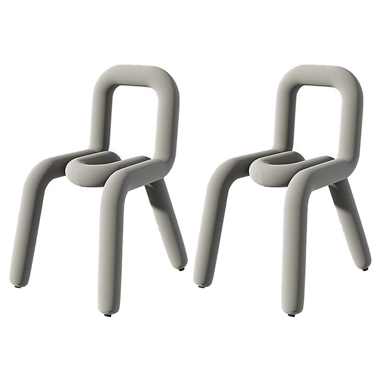 Contemporary Style Linen Chair Set Kitchen Dining Open Back Side Chairs Grey 2 Piece Set Clearhalo ' kitchen&dining_furn' 'Dining Chairs' 'Dining Tables & Seating' 'dining_chair' 'furn' 'furn_dining_chair' 'Furniture' 'furniture_dining_chair' 'Kitchen & Dining Furniture' 'kitchen' 4065877