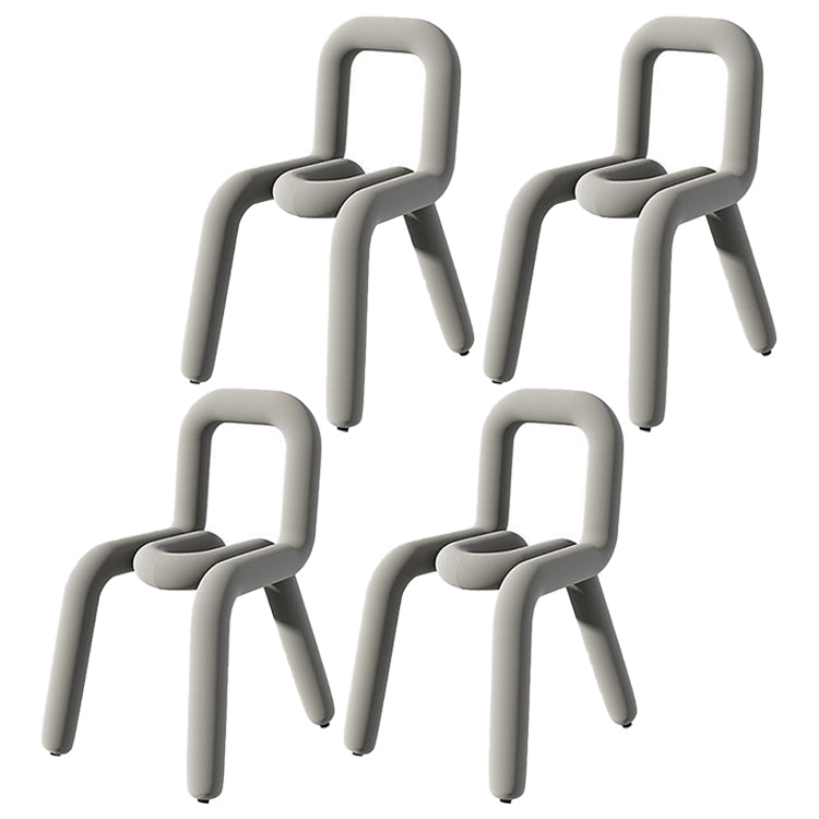 Contemporary Style Linen Chair Set Kitchen Dining Open Back Side Chairs Grey 4 Piece Set Clearhalo ' kitchen&dining_furn' 'Dining Chairs' 'Dining Tables & Seating' 'dining_chair' 'furn' 'furn_dining_chair' 'Furniture' 'furniture_dining_chair' 'Kitchen & Dining Furniture' 'kitchen' 4065878