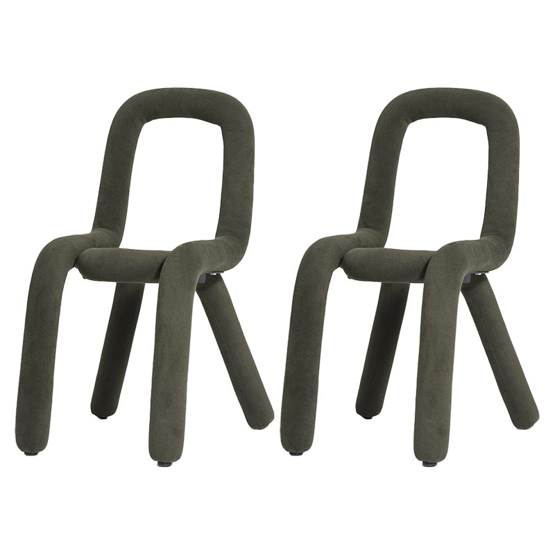 Contemporary Style Linen Chair Set Kitchen Dining Open Back Side Chairs Olive Green 2 Piece Set Clearhalo ' kitchen&dining_furn' 'Dining Chairs' 'Dining Tables & Seating' 'dining_chair' 'furn' 'furn_dining_chair' 'Furniture' 'furniture_dining_chair' 'Kitchen & Dining Furniture' 'kitchen' 4065897