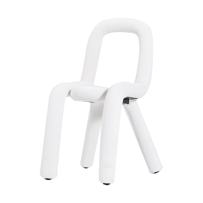 Contemporary Style Linen Chair Set Kitchen Dining Open Back Side Chairs White 1 Piece Clearhalo ' kitchen&dining_furn' 'Dining Chairs' 'Dining Tables & Seating' 'dining_chair' 'furn' 'furn_dining_chair' 'Furniture' 'furniture_dining_chair' 'Kitchen & Dining Furniture' 'kitchen' 4065902