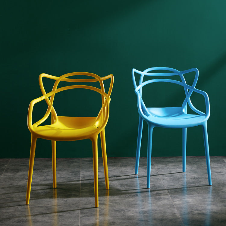 Contemporary Style Kitchen Dining Chairs Dining Arm Side Chair with Plastic Legs Clearhalo ' kitchen&dining_furn' 'Dining Chairs' 'Dining Tables & Seating' 'dining_chair' 'furn' 'furn_dining_chair' 'Furniture' 'furniture_dining_chair' 'Kitchen & Dining Furniture' 'kitchen' 4065906