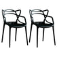 Contemporary Style Kitchen Dining Chairs Dining Arm Side Chair with Plastic Legs Black 2 Piece Set Clearhalo ' kitchen&dining_furn' 'Dining Chairs' 'Dining Tables & Seating' 'dining_chair' 'furn' 'furn_dining_chair' 'Furniture' 'furniture_dining_chair' 'Kitchen & Dining Furniture' 'kitchen' 4065908