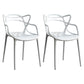 Contemporary Style Kitchen Dining Chairs Dining Arm Side Chair with Plastic Legs White 2 Piece Set Clearhalo ' kitchen&dining_furn' 'Dining Chairs' 'Dining Tables & Seating' 'dining_chair' 'furn' 'furn_dining_chair' 'Furniture' 'furniture_dining_chair' 'Kitchen & Dining Furniture' 'kitchen' 4065920