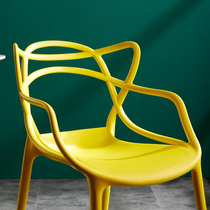 Contemporary Style Kitchen Dining Chairs Dining Arm Side Chair with Plastic Legs Clearhalo ' kitchen&dining_furn' 'Dining Chairs' 'Dining Tables & Seating' 'dining_chair' 'furn' 'furn_dining_chair' 'Furniture' 'furniture_dining_chair' 'Kitchen & Dining Furniture' 'kitchen' 4065921