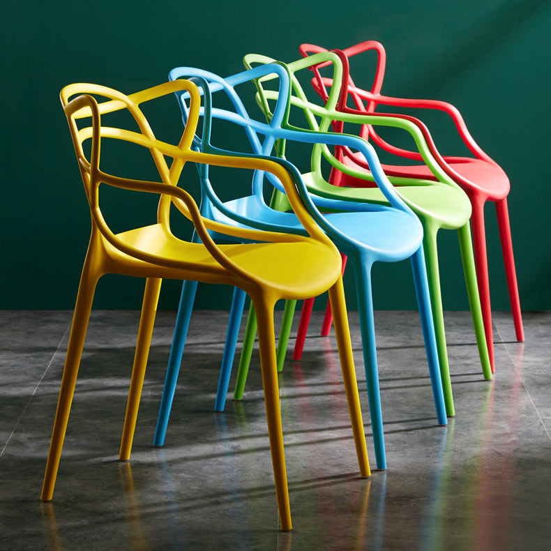 Contemporary Style Kitchen Dining Chairs Dining Arm Side Chair with Plastic Legs Clearhalo ' kitchen&dining_furn' 'Dining Chairs' 'Dining Tables & Seating' 'dining_chair' 'furn' 'furn_dining_chair' 'Furniture' 'furniture_dining_chair' 'Kitchen & Dining Furniture' 'kitchen' 4065922