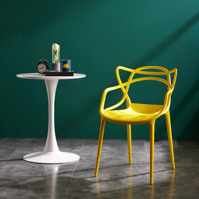 Contemporary Style Kitchen Dining Chairs Dining Arm Side Chair with Plastic Legs Clearhalo ' kitchen&dining_furn' 'Dining Chairs' 'Dining Tables & Seating' 'dining_chair' 'furn' 'furn_dining_chair' 'Furniture' 'furniture_dining_chair' 'Kitchen & Dining Furniture' 'kitchen' 4065926