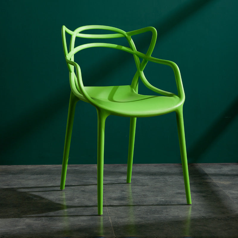Contemporary Style Kitchen Dining Chairs Dining Arm Side Chair with Plastic Legs Green 1 Piece Clearhalo ' kitchen&dining_furn' 'Dining Chairs' 'Dining Tables & Seating' 'dining_chair' 'furn' 'furn_dining_chair' 'Furniture' 'furniture_dining_chair' 'Kitchen & Dining Furniture' 'kitchen' 4065935