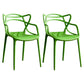 Contemporary Style Kitchen Dining Chairs Dining Arm Side Chair with Plastic Legs Green 2 Piece Set Clearhalo ' kitchen&dining_furn' 'Dining Chairs' 'Dining Tables & Seating' 'dining_chair' 'furn' 'furn_dining_chair' 'Furniture' 'furniture_dining_chair' 'Kitchen & Dining Furniture' 'kitchen' 4065936