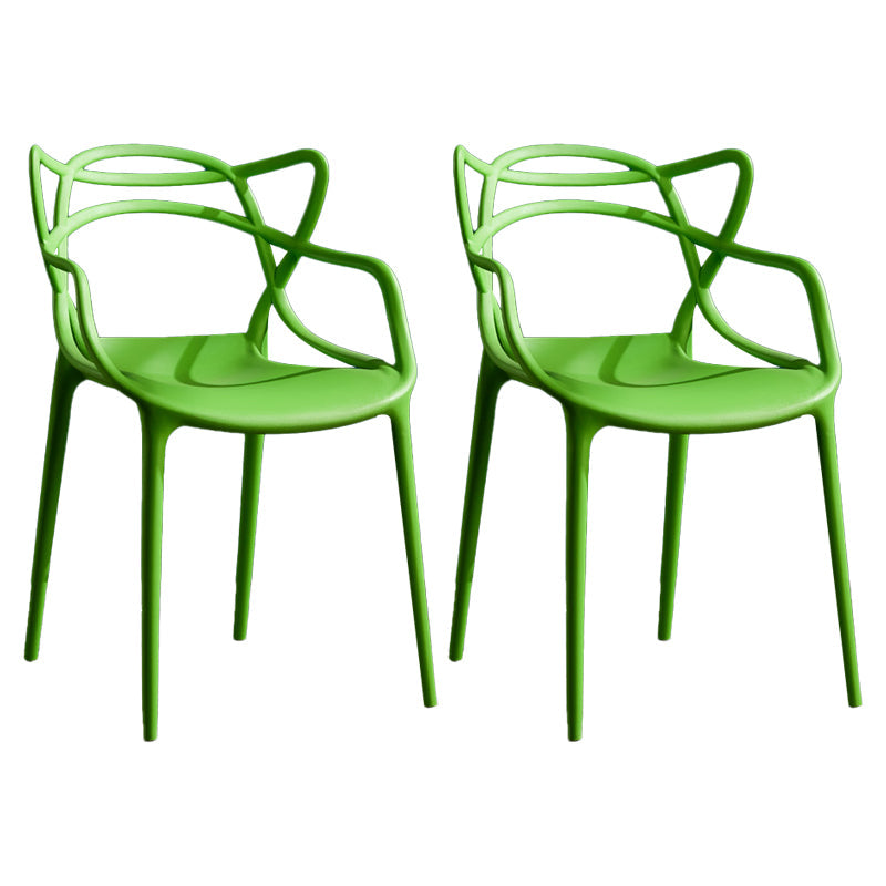 Contemporary Style Kitchen Dining Chairs Dining Arm Side Chair with Plastic Legs Green 2 Piece Set Clearhalo ' kitchen&dining_furn' 'Dining Chairs' 'Dining Tables & Seating' 'dining_chair' 'furn' 'furn_dining_chair' 'Furniture' 'furniture_dining_chair' 'Kitchen & Dining Furniture' 'kitchen' 4065936
